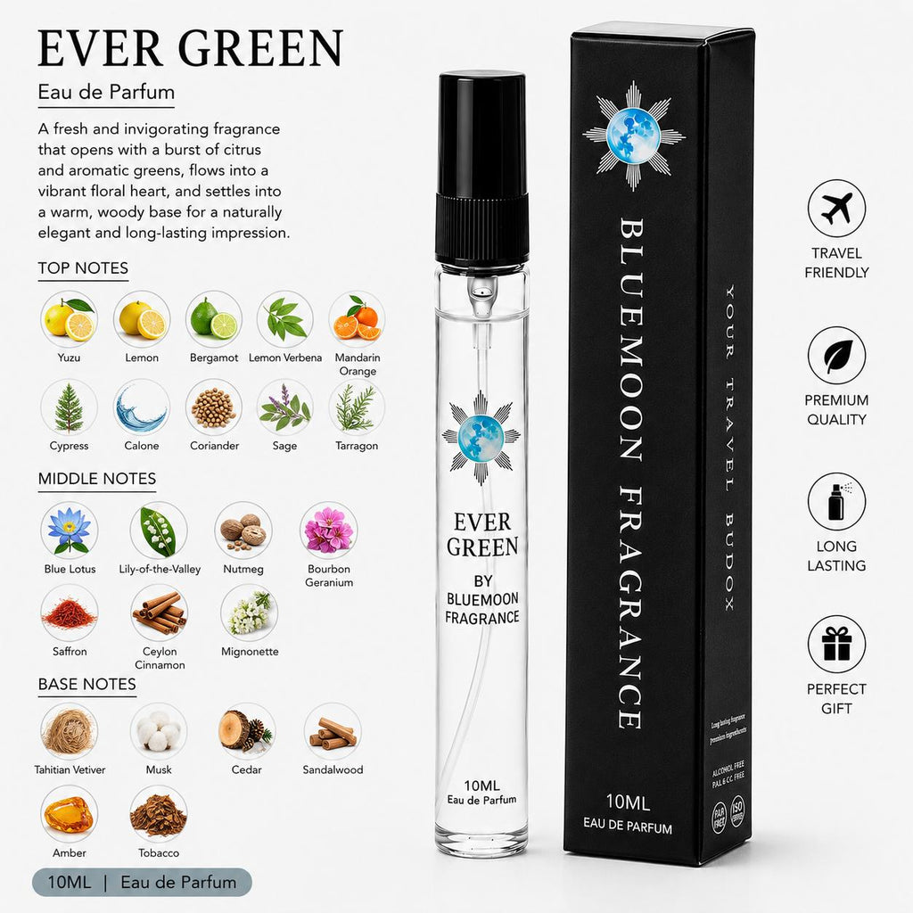 Sleek shatterproof 10ml Ever Green fresh yuzu pocket perfume for men under 1000 rupees corporate office birthday gift