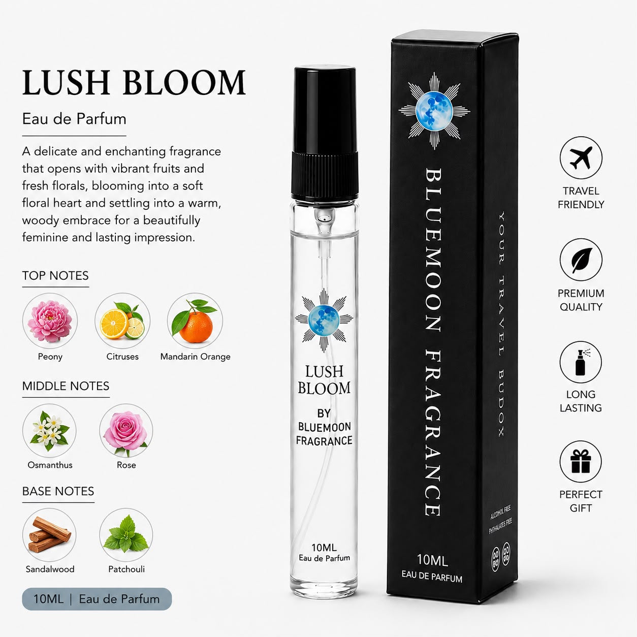  Travel Buddy Lush Bloom small aesthetic floral perfume for girls.