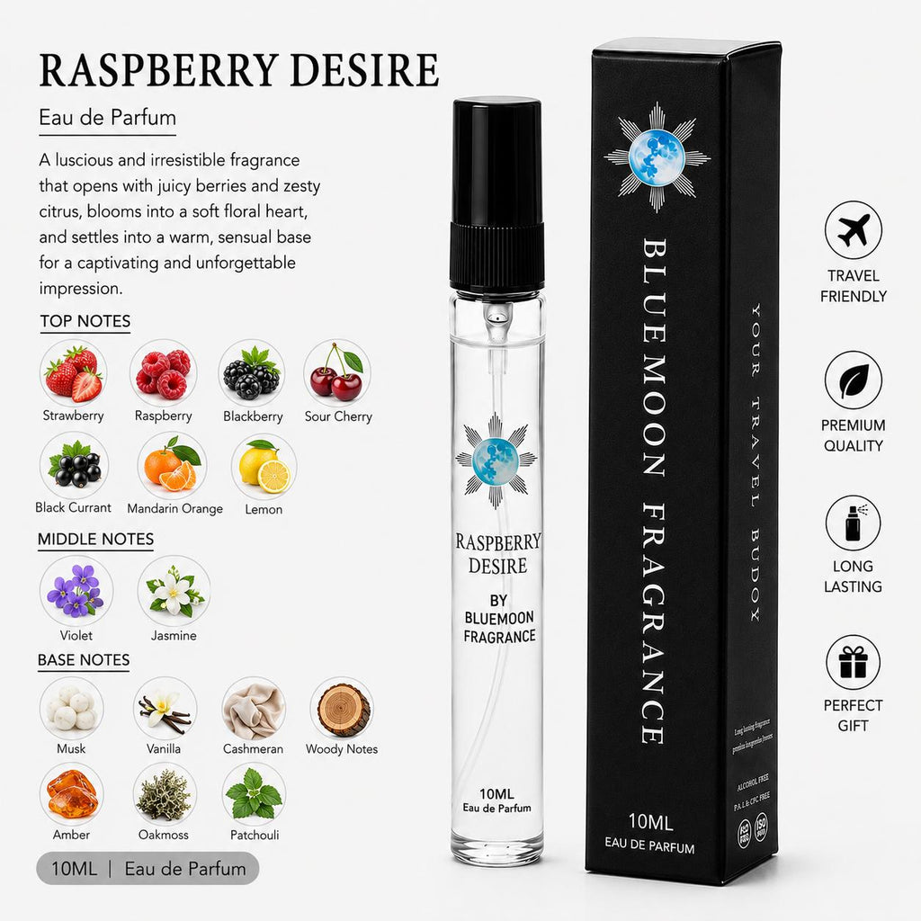 Sleek shatterproof 10ml Raspberry Desire sweet berry pocket perfume for women under 1000 rupees cute birthday gift present