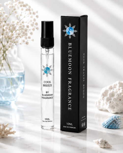 Sleek shatterproof 10ml Cool Breeze fresh aquatic pocket perfume for men under 1000 rupees with 200 plus sprays