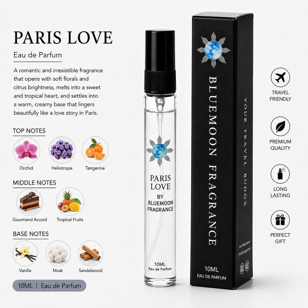 Sleek shatterproof 10ml Paris Love sweet creamy pocket perfume for women under 1000 rupees cute birthday gift present
