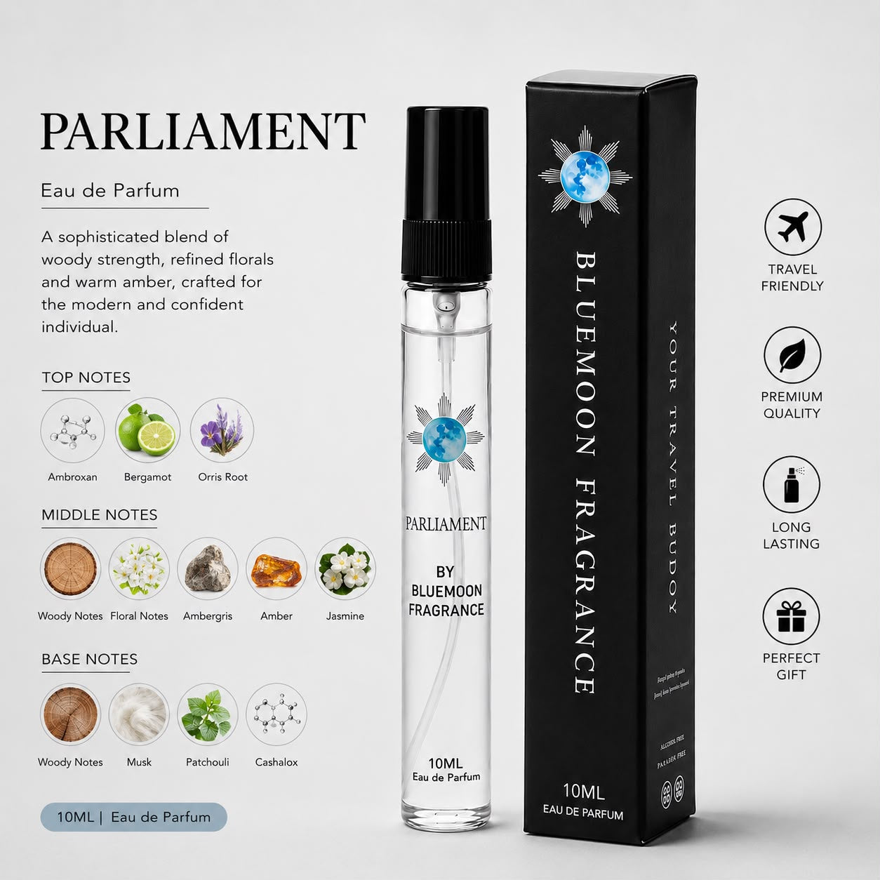 Parliament Travel Buddy 10ml premium pocket perfume bottle inspired by Office For Men Pakistan